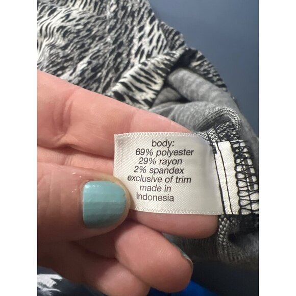 Lane Bryant Dress 16 Sleeveless Black White Animal Print Vacation Resort Cruise - Picture 3 of 10